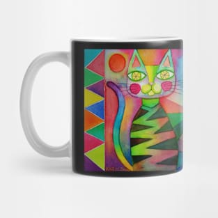 3 colourful cats Mug